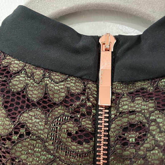 Ted Baker Dress Jaseyy Sheath Mini in Lace Panel Plum - Picture 10 of 10